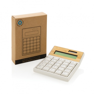 Logo trade promotional items image of: Utah RCS recycled plastic and  bamboo calculator