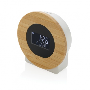 Logo trade promotional giveaway photo of: Utah RCS rplastic and bamboo LCD desk clock