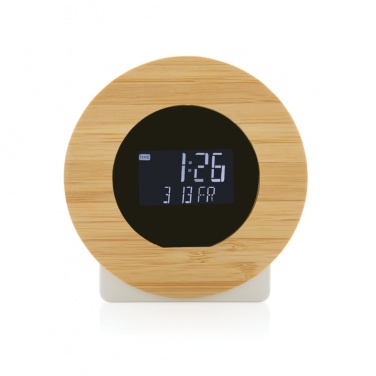 Logotrade promotional product picture of: Utah RCS rplastic and bamboo LCD desk clock