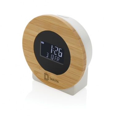 Logotrade promotional gifts photo of: Utah RCS rplastic and bamboo LCD desk clock