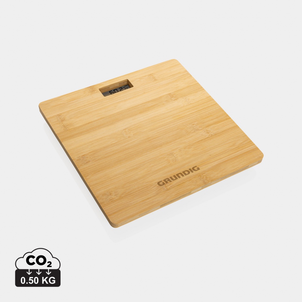 Logo trade promotional items image of: Grundig Bamboo Digital Body Scale