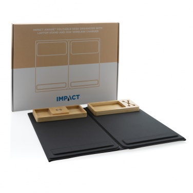 Logotrade promotional item picture of: Impact AWARE RPET Foldable desk organizer with laptop stand