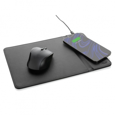 Logotrade corporate gift image of: Swiss Peak RCS recycled PU 10W wireless charging mousepad