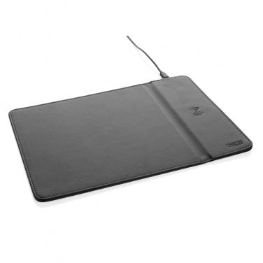 Logo trade promotional gift photo of: Swiss Peak RCS recycled PU 10W wireless charging mousepad