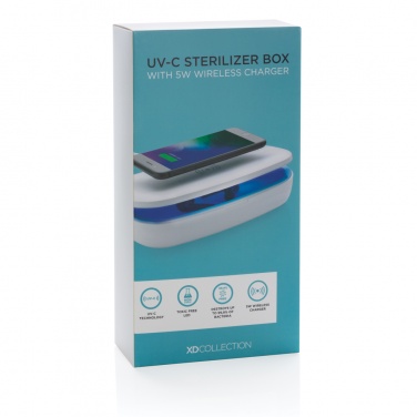 Logotrade promotional gift picture of: UV-C steriliser box with 5W wireless charger