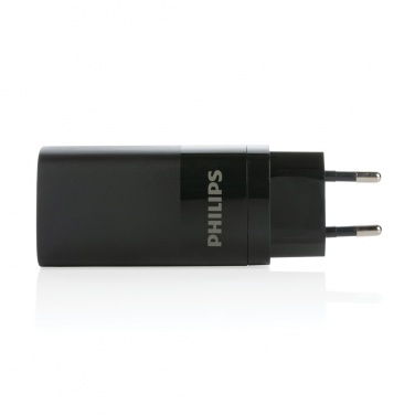 Logo trade promotional gifts image of: Philips 65W ultra fast PD 3-port USB wall charger