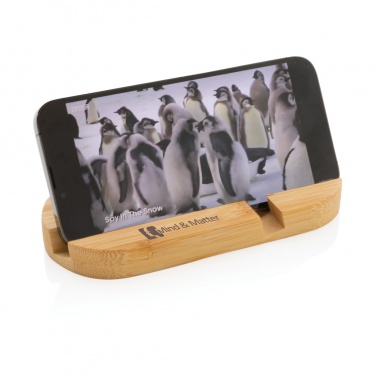 Logo trade promotional items image of: Bamboo tablet and phone holder