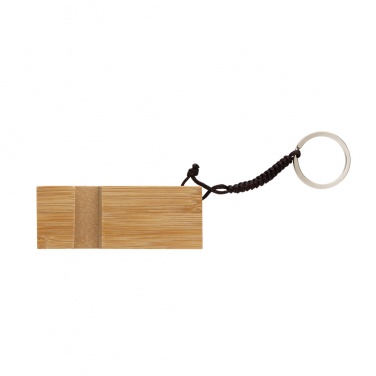 Logo trade promotional giveaways image of: Standkey bamboo keychain phone stand