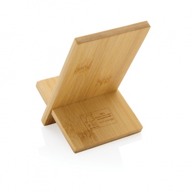 Logo trade promotional gift photo of: Bamboo phone stand in kraft box