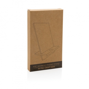 Logotrade promotional giveaway picture of: Bamboo phone stand in kraft box