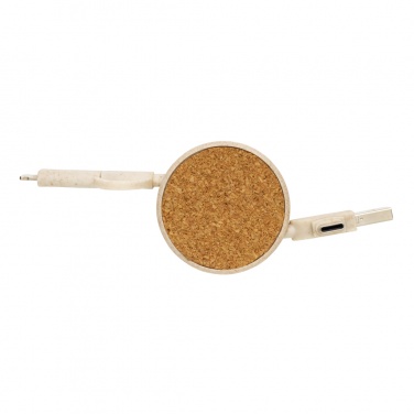 Logotrade promotional giveaway picture of: Cork and Wheat 6-in-1 retractable cable