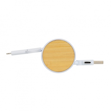 Logotrade promotional merchandise picture of: RCS recycled plastic Ontario 6-in-1 retractable cable