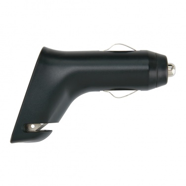 Logo trade promotional merchandise picture of: Dual port car charger with belt cutter and hammer