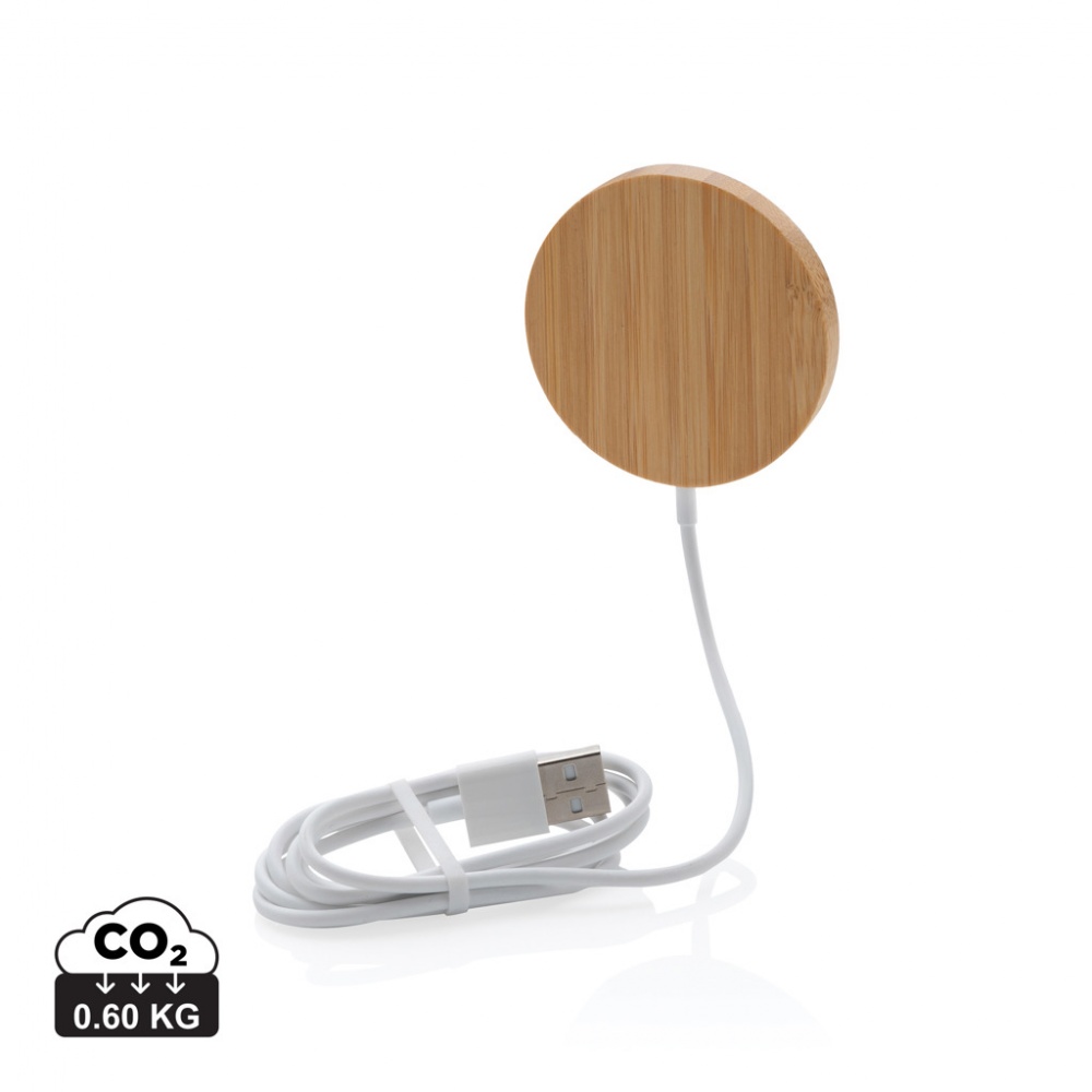 Logotrade advertising product image of: 10W bamboo magnetic wireless charger