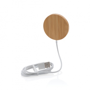 Logotrade promotional item image of: 10W bamboo magnetic wireless charger