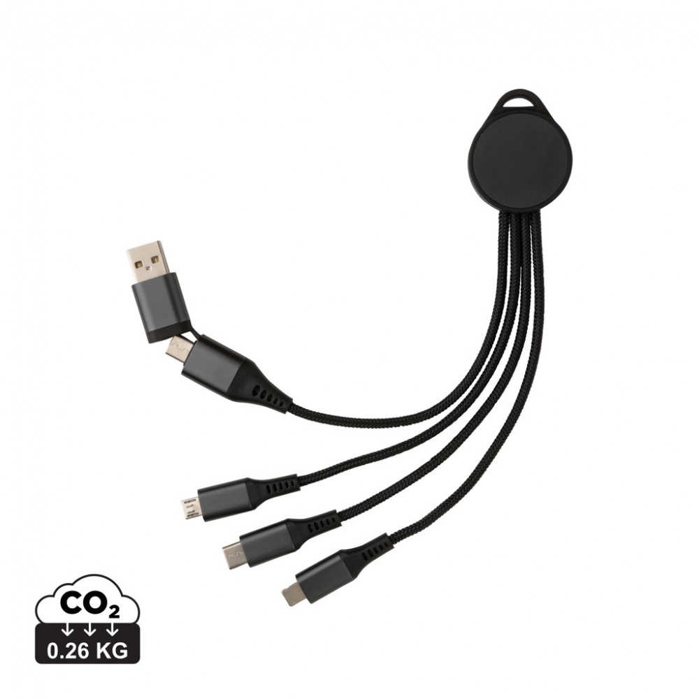 Logo trade promotional products image of: Terra RCS recycled aluminium 6-in-1 charging cable