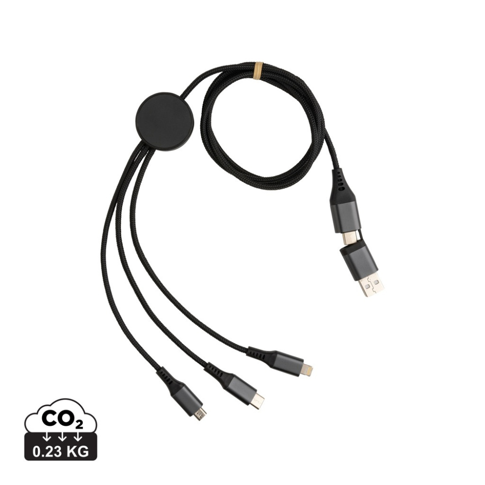 Logotrade promotional gift image of: Terra RCS recycled aluminium 120cm 6-in-1 cable