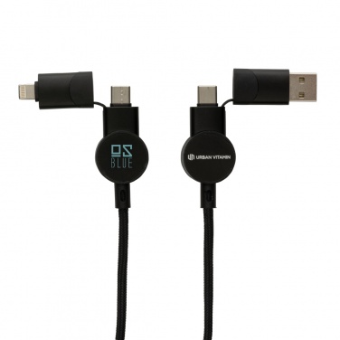 Logo trade promotional items image of: Oakland RCS recycled plastic 6-in-1 fast charging 45W cable