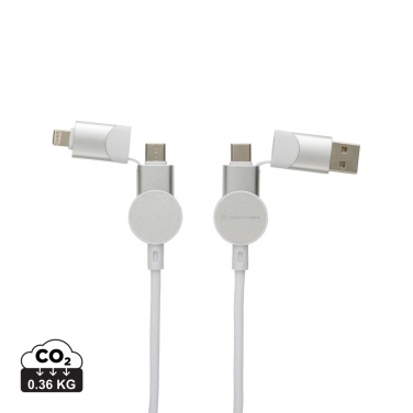 Logo trade promotional gift photo of: Oakland RCS recycled plastic 6-in-1 fast charging 45W cable