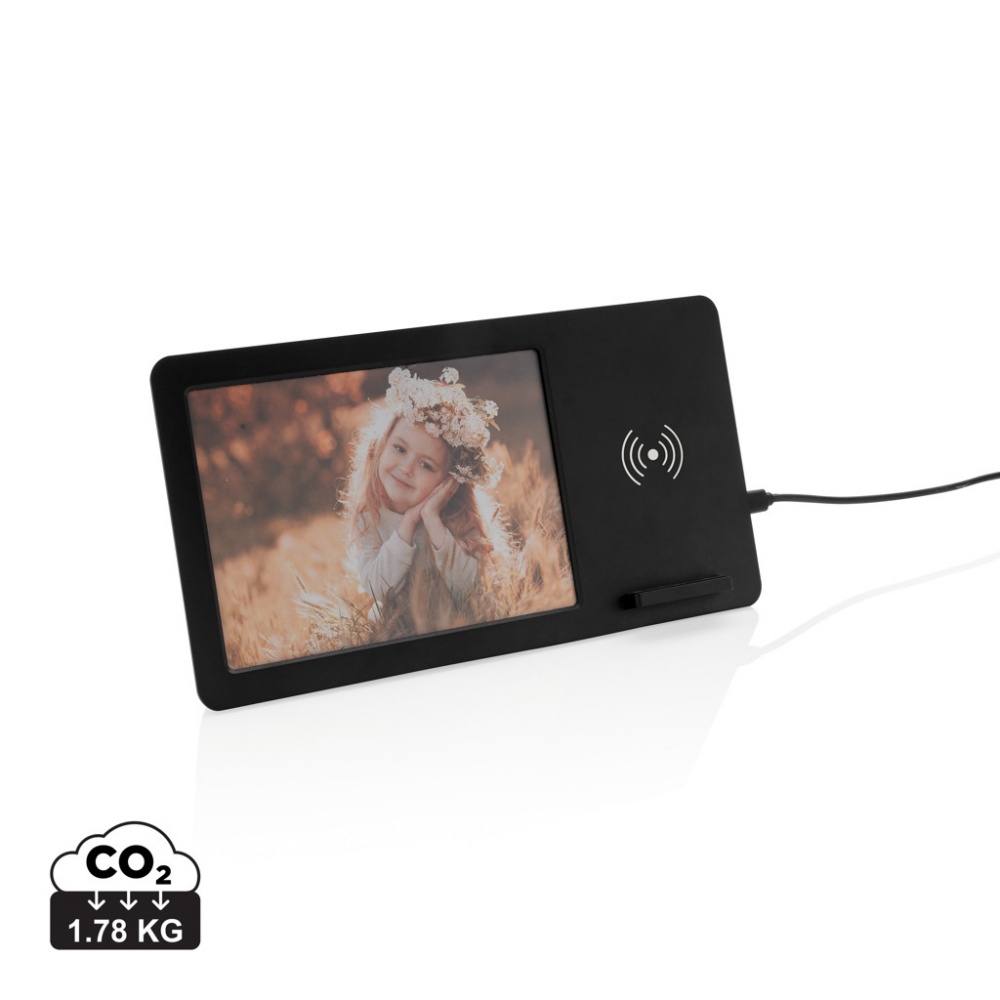 Logo trade promotional merchandise picture of: 5W Wireless charger and photo frame