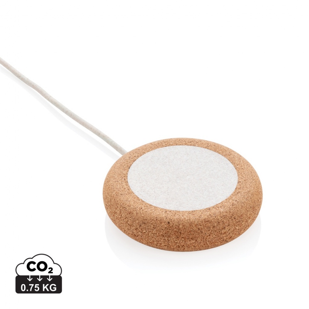 Logo trade corporate gift photo of: Cork and Wheat 5W wireless charger