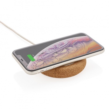 Logo trade promotional merchandise photo of: Cork and Wheat 5W wireless charger