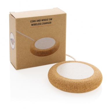 Logotrade advertising products photo of: Cork and Wheat 5W wireless charger