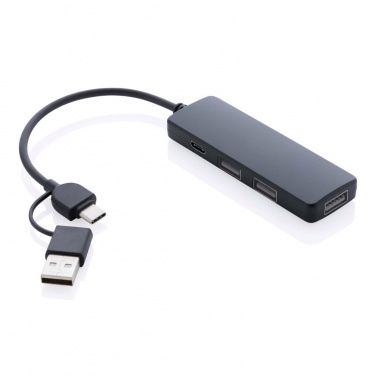 Logo trade corporate gift photo of: RCS recycled plastic USB hub with dual input