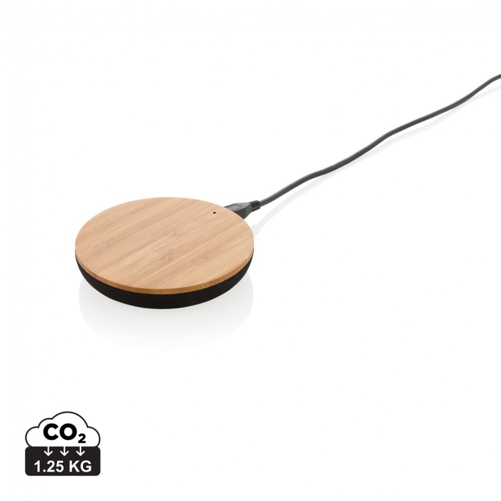 Logo trade advertising products image of: Bamboo X 5W wireless charger