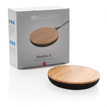 Logo trade business gifts image of: Bamboo X 5W wireless charger