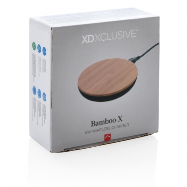 Logo trade business gift photo of: Bamboo X 5W wireless charger