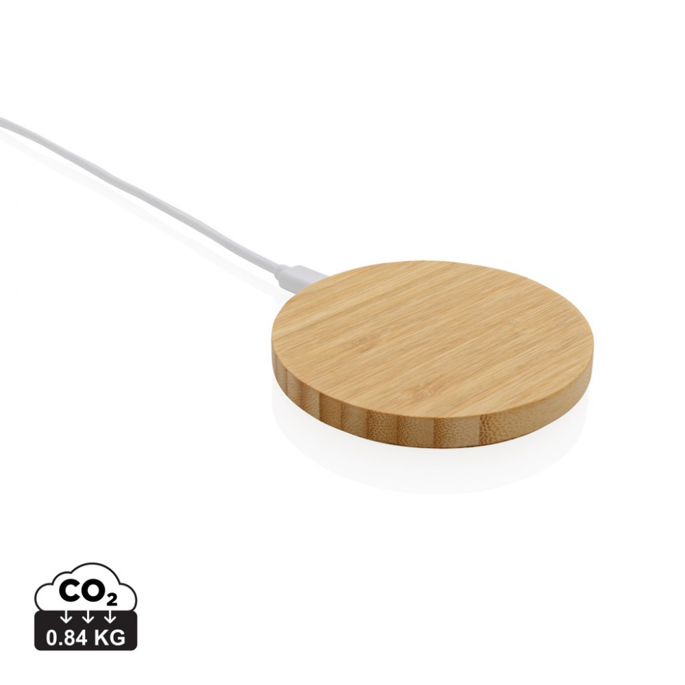 Logotrade promotional item picture of: Bamboo 15W wireless charger