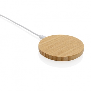 Logo trade promotional merchandise photo of: Bamboo 15W wireless charger