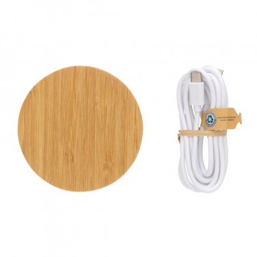 Logotrade business gift image of: Bamboo 15W wireless charger