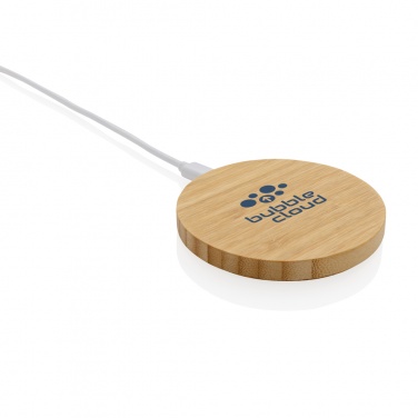 Logo trade business gift photo of: Bamboo 15W wireless charger