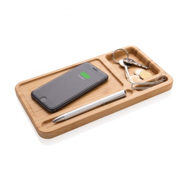 Logotrade advertising product image of: Bamboo desk organiser 10W wireless charger