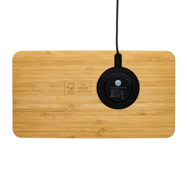 Logotrade promotional merchandise image of: Bamboo desk organiser 10W wireless charger