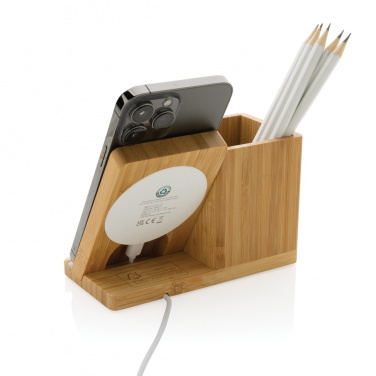 Logotrade corporate gift image of: Calgary bamboo 10W wireless charger