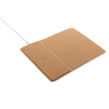 Logotrade promotional item picture of: 10W wireless charging cork mousepad and stand