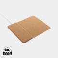 10W wireless charging cork mousepad and stand, brown