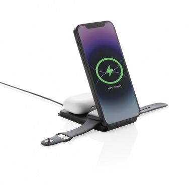 Logo trade advertising products picture of: Swiss Peak RCS rPU 15W  3-in-1 magnetic wireless charger