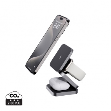 Logo trade promotional products picture of: Terra RCS recycled aluminum foldable 3 in 1 15W charger