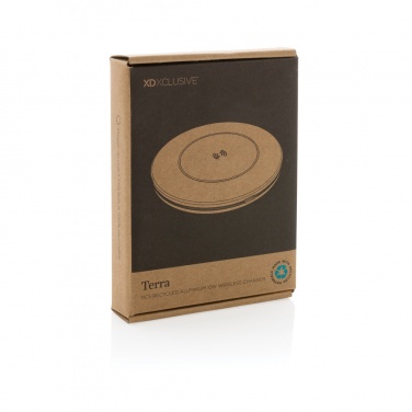 Logo trade promotional products image of: Terra RCS recycled aluminium 10W wireless charger