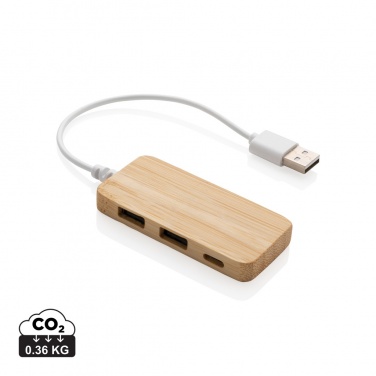 Logotrade promotional giveaways photo of: Bamboo hub with Type-C