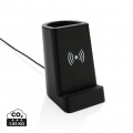 Light up logo 5W wireless charging pen holder, black