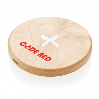 Logo trade business gifts image of: 5W wood wireless charger