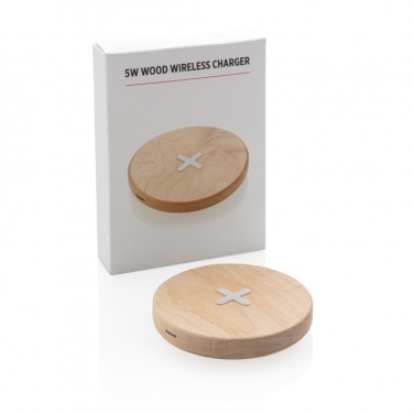 Logo trade promotional gifts image of: 5W wood wireless charger