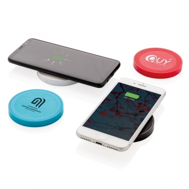 Logo trade promotional giveaways image of: 5W wireless charging pad round