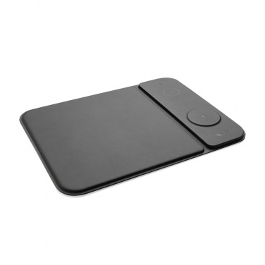 Logo trade corporate gifts image of: Swiss peak RCS recycled PU 15W 3 in 1 charging mousepad