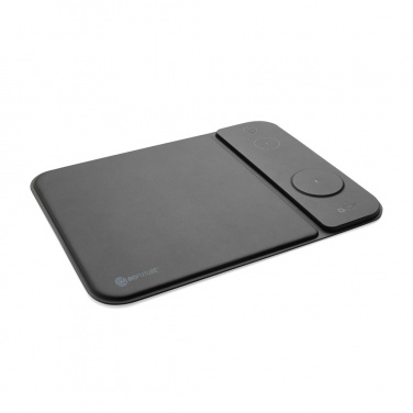 Logotrade promotional item picture of: Swiss peak RCS recycled PU 15W 3 in 1 charging mousepad